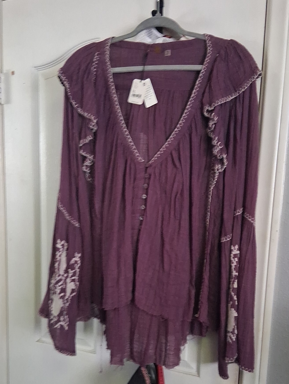 Free People Lavender Button-Down Blouse